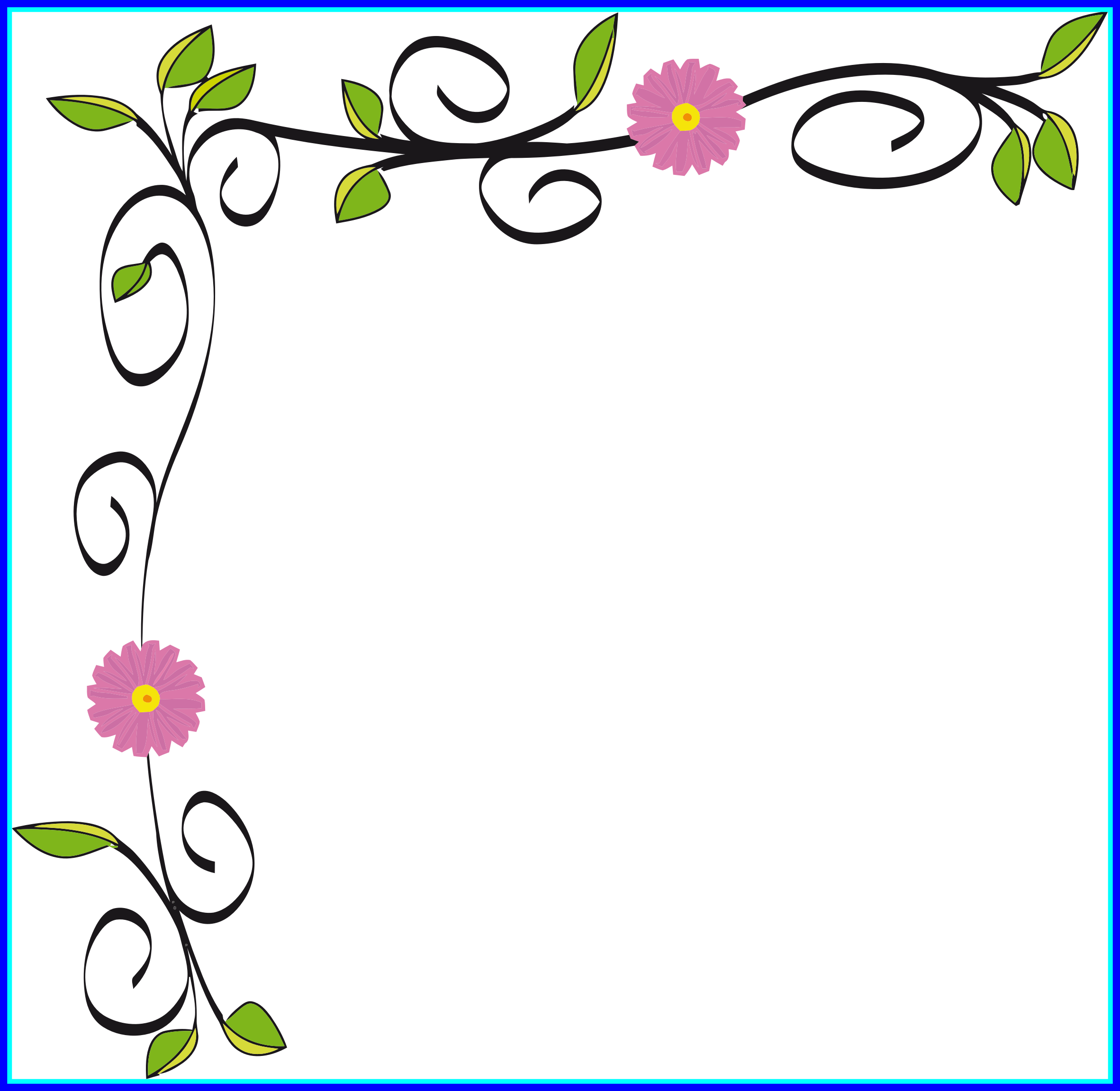 Sunflower Border Sunflower Border Design Png Fascinating (2364x2302), Png Download