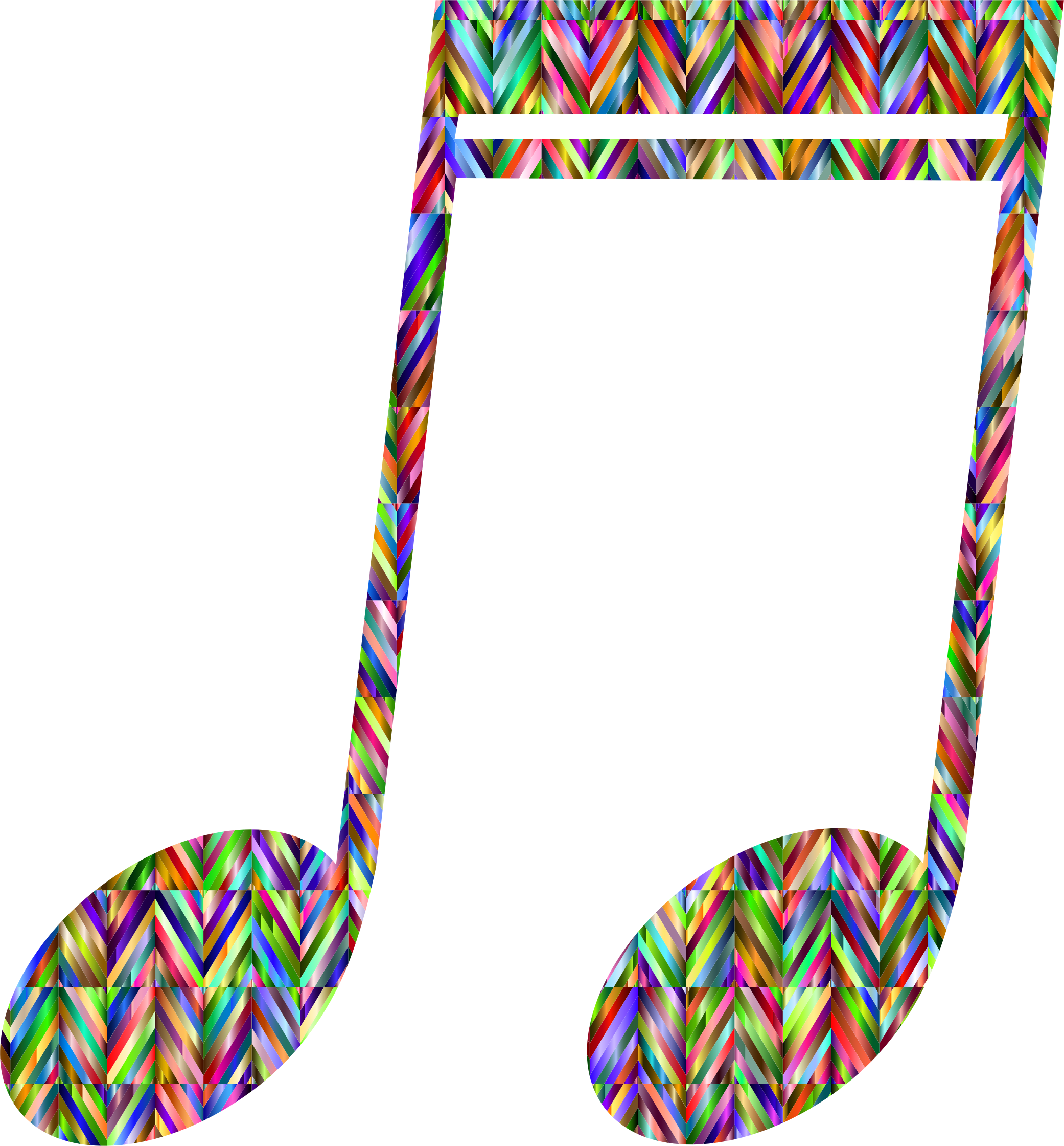 This Free Icons Png Design Of Prismatic Strips Musical - Eighth Note Colourful (2082x2240), Png Download