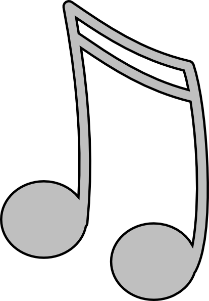 Silver Music Note Clip Art - Music Notes Clipart Png (414x595), Png Download