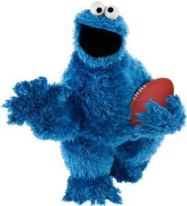 Cookie Monster Png Download - Cookie Monster Playing Football (400x300), Png Download