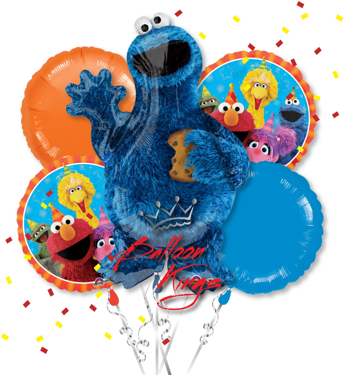 Cookie Monster Bouquet - 35" Cookie Monster Balloon - Mylar Balloons Foil (1280x1280), Png Download