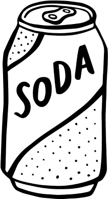 Black And White Library Collection Of Soda - Soda Black And White (300x480), Png Download