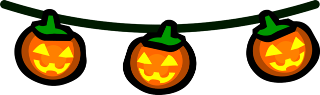 File - Pumpkin Lights - Png - Jack-o'-lantern (639x190), Png Download