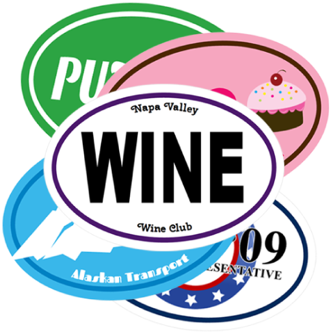 Custom Oval Stickers & Decals - Decal (484x488), Png Download