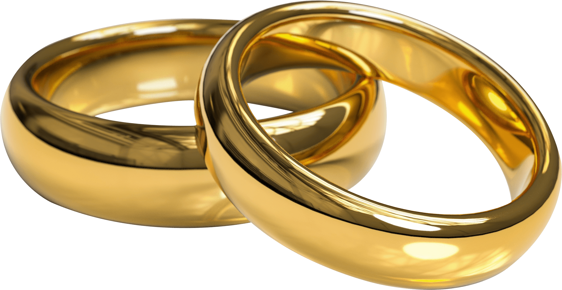 Download - Two Gold Rings Transparent Background (2639x1360), Png Download
