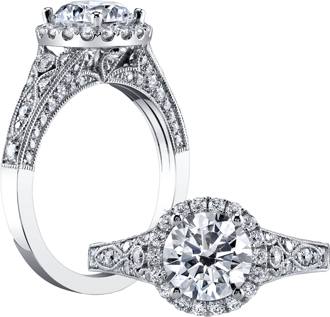 Diamond Engagement Rings (1500x1500), Png Download