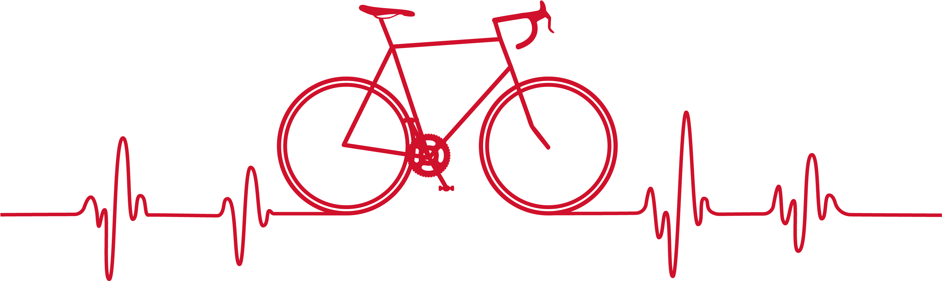 Heartbeat Bicycle - Heart Beat With Bicycle (3176x1001), Png Download