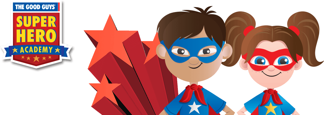 Superhero Academy At The Good Guys - Super Hero (1169x396), Png Download