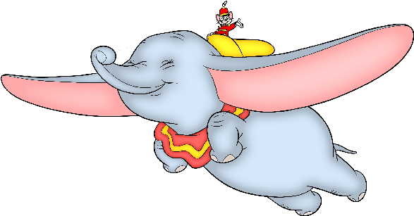 Disney Dumbo The Elephant Flying In The Air Wth Mouse - Dumbo The Flying Elephant Png (600x600), Png Download