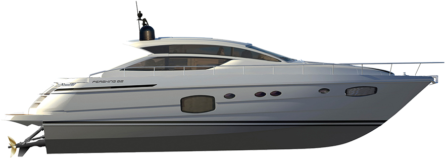 Pershing 62 Profile - Ship (1024x748), Png Download