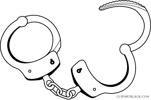 Banner Royalty Free Stock Clipartblack Com Tools Free - Handcuffs Clipart Black And White (633x422), Png Download