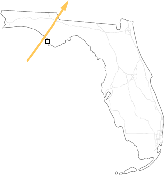 Path Of Hurricane - Map Of Florida No Cities (360x380), Png Download