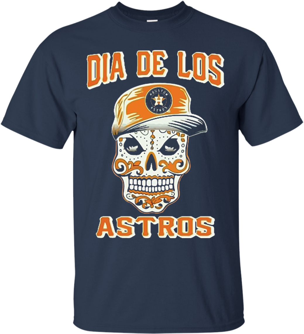 Dia De Los Astros Houston Astros Fan Cotton T Shirt - Dia De Los Muertos Houston Astros (1155x1155), Png Download