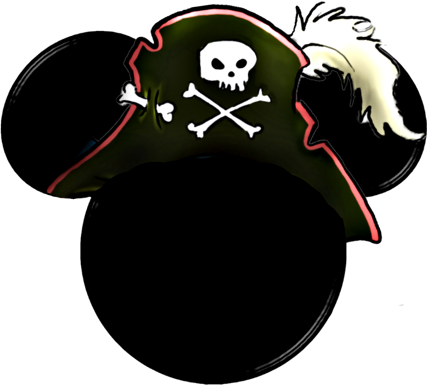 Mickey Heads Speciall For Pirates Party - Minnie Pirate Ear Png (952x917), Png Download
