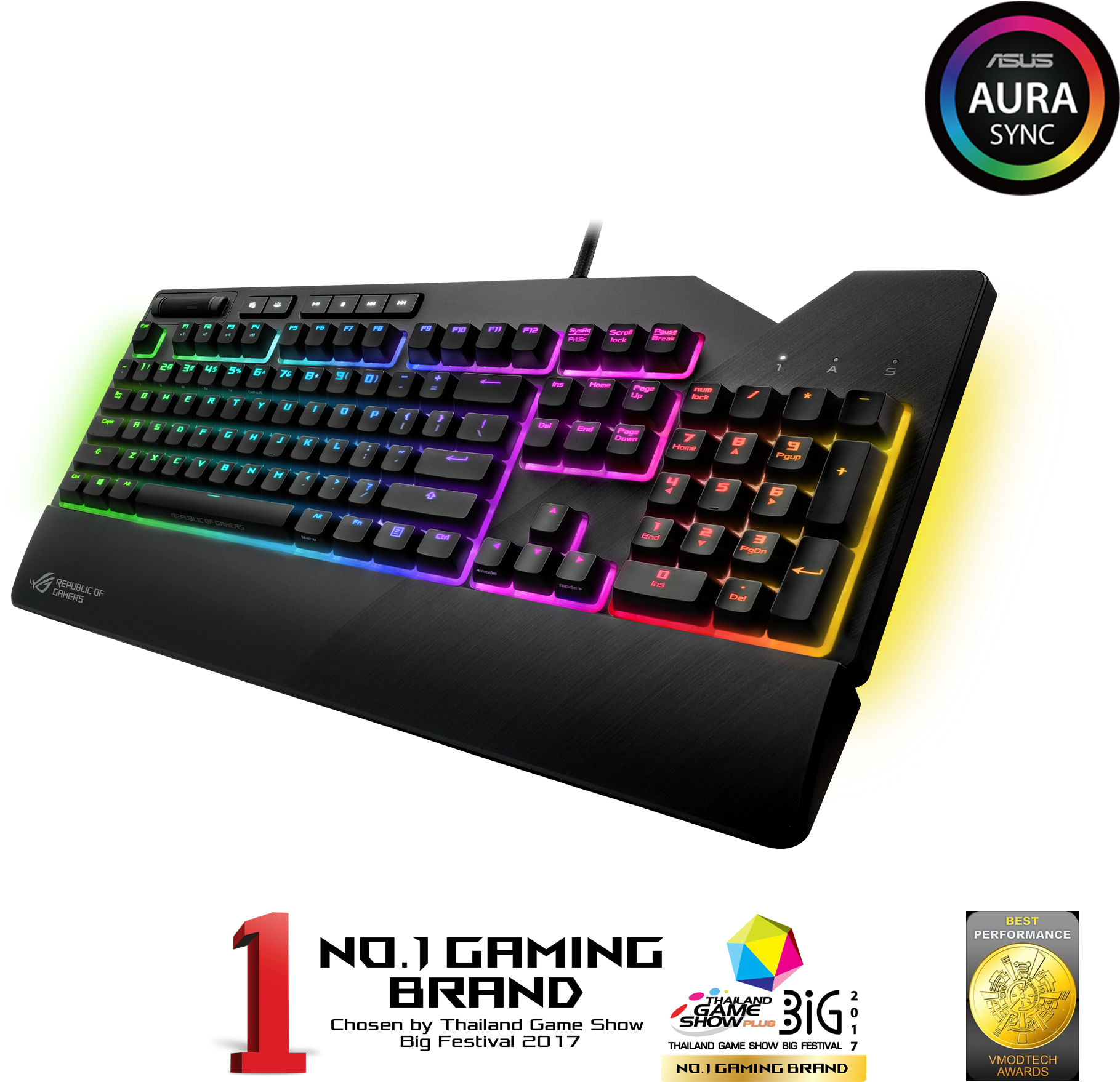 Keyboard Asus Xa01 Rog Strix Flare (blue-switch) (thai) - Asus Rog Strix Flare (2000x2000), Png Download