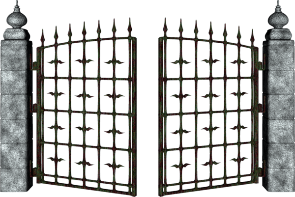 Gothic Gate Png - Creepy Fence Clipart (600x401), Png Download