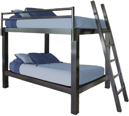 Heavy Duty Double Deck Bed (451x399), Png Download