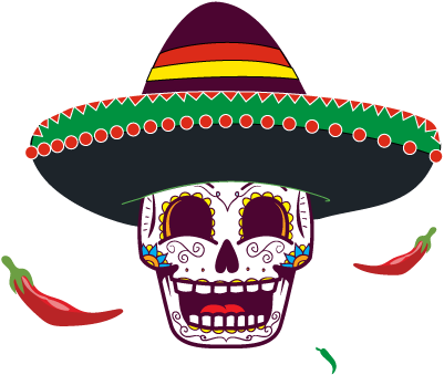 Chalco's Mexican Grill - Calaveras Mexicanas Con Sombrero (500x500), Png Download