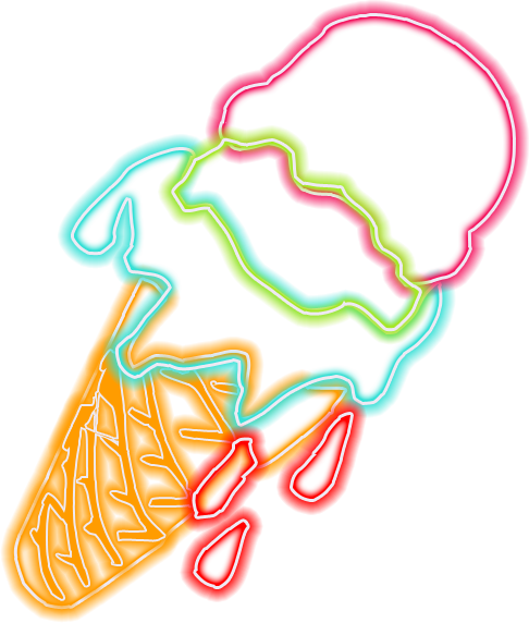Ice Cream Neon - Ice Cream Neon Png (486x572), Png Download