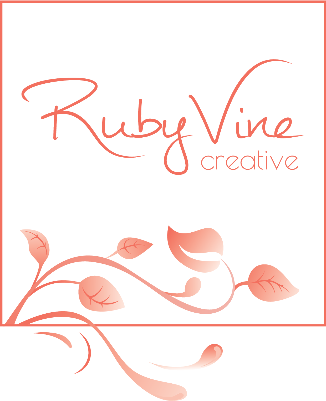 Ruby Vine Creative Logo Ruby Vine Creative Boxed Logo - Calligraphy (1570x1770), Png Download