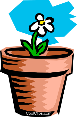 Potted Plant Royalty Free Vector Clip Art Illustration - Clip Art (317x480), Png Download