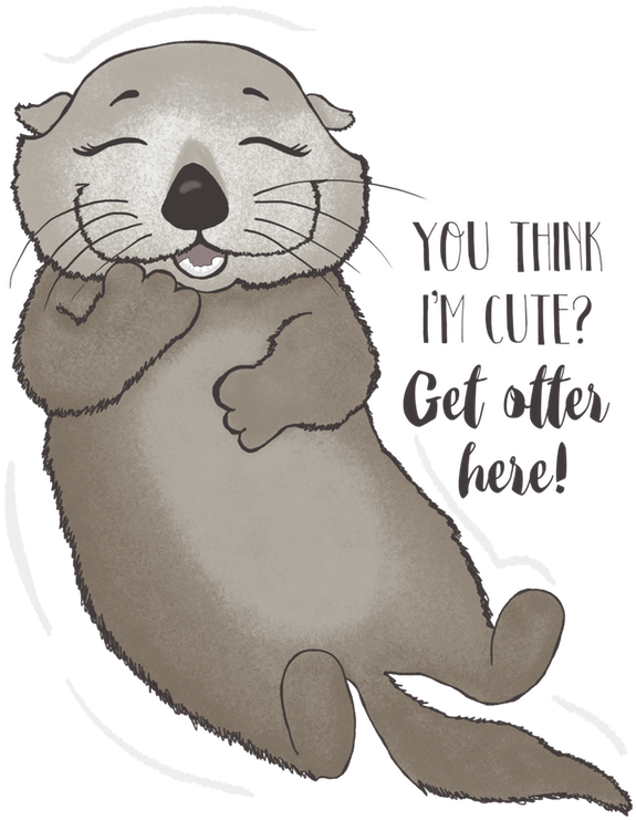 Otter Tee Png - T Shirt Design Cute Animals (576x768), Png Download