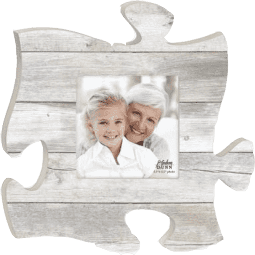 Puzzle Piece Frame-white Pallet - Weathered Puzzle Photo Frame, Gray (600x600), Png Download