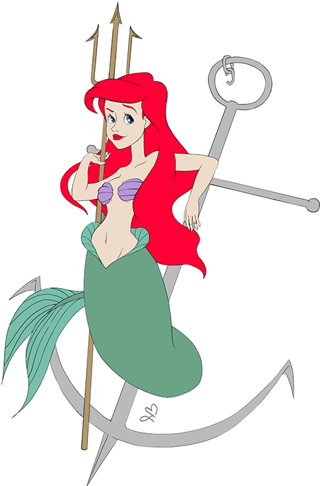 Suicide Girl Mermaid - Behance (600x788), Png Download