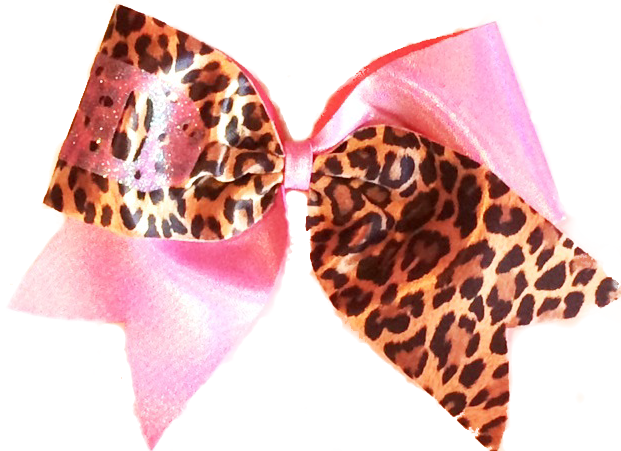 Cheerleading Hair Bow With A Mixture Of Leopard Print - Leopard (621x451), Png Download