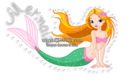 Pretty Little Mermaid Iron-on Heat Transfer Combo - Beautiful Mermaid Note Cards (450x450), Png Download