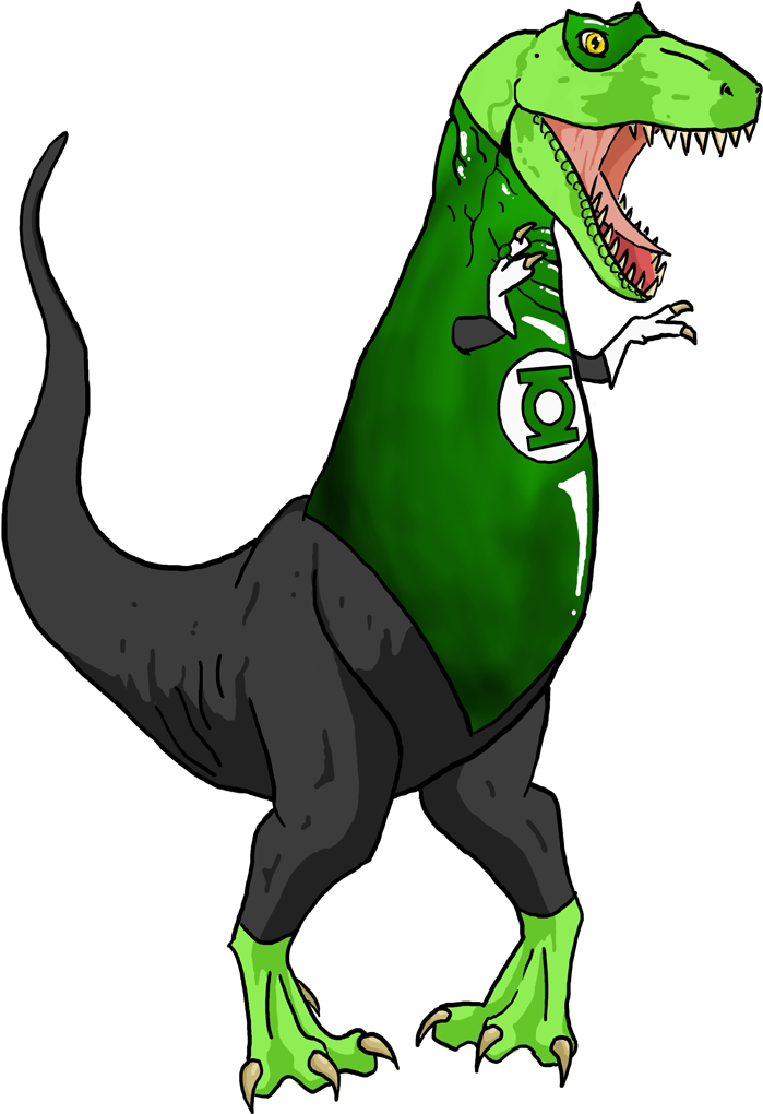 Ryan Rulz Ok On Twitter - Green Lantern T Rex (855x1200), Png Download