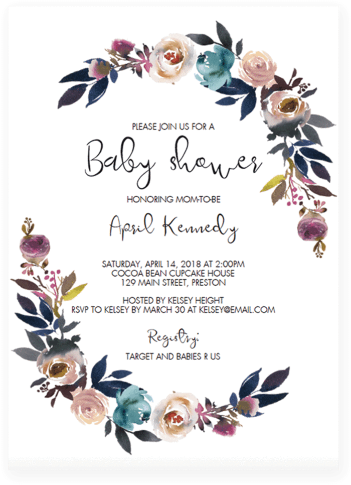 Baby Shower Invitation Template Add Photo Gallery With - Png Invitacion Baby Shower Scarlet (819x1024), Png Download
