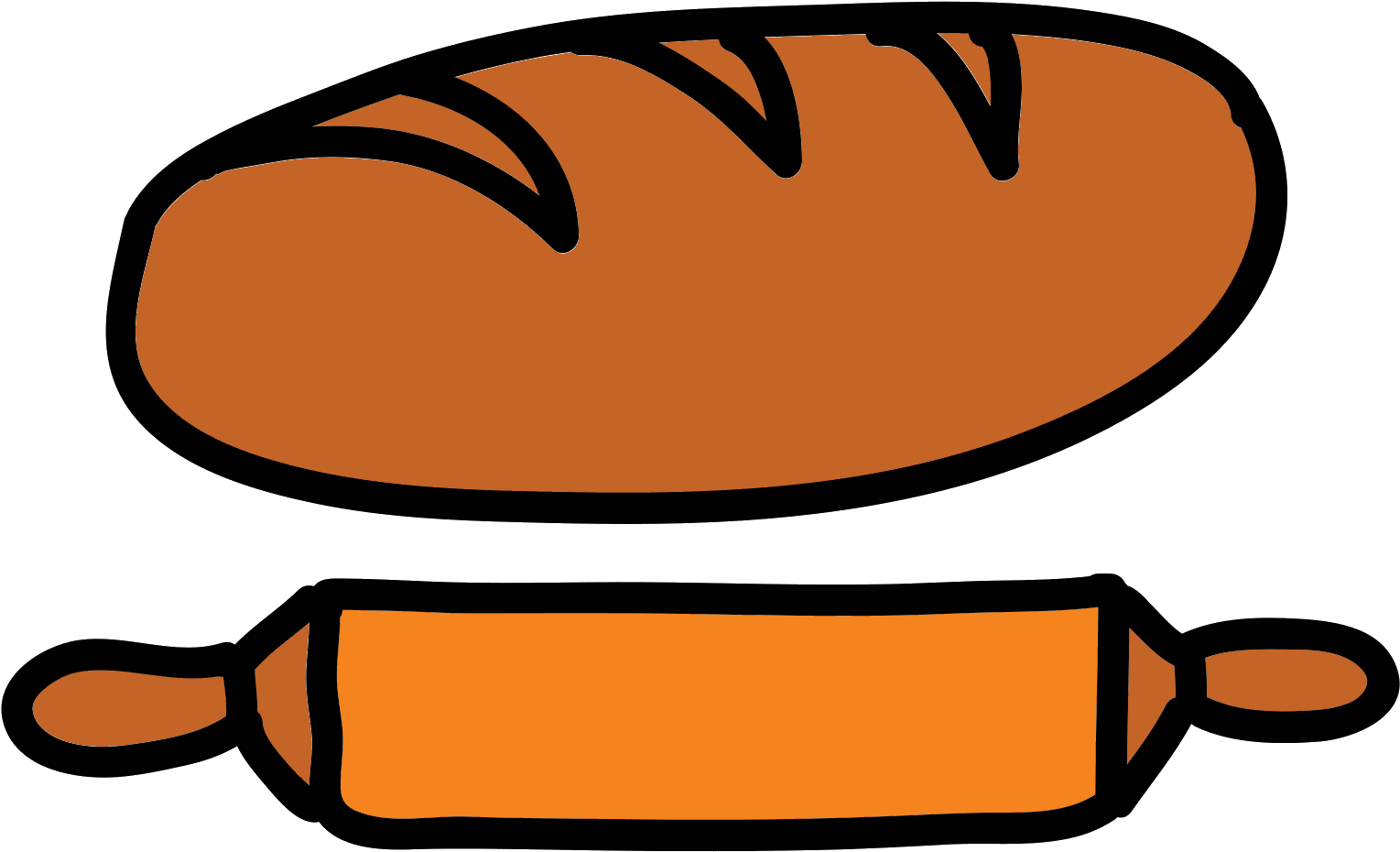 Bread And Rolling Pin Icon - Bread (1600x1600), Png Download