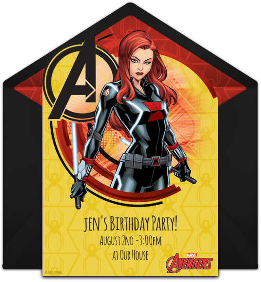 Avengers Black Widow Online Invitation - The Avengers (650x650), Png Download