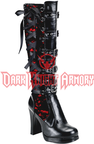 Dark Knight Armoury - Goth Black Leather Boots (610x610), Png Download