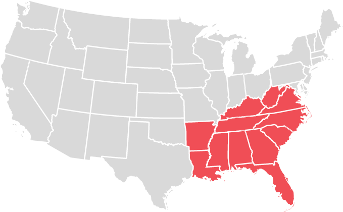 Southeastern United States - Casabella West Coast Butter Keep 'n Slice (678x433), Png Download