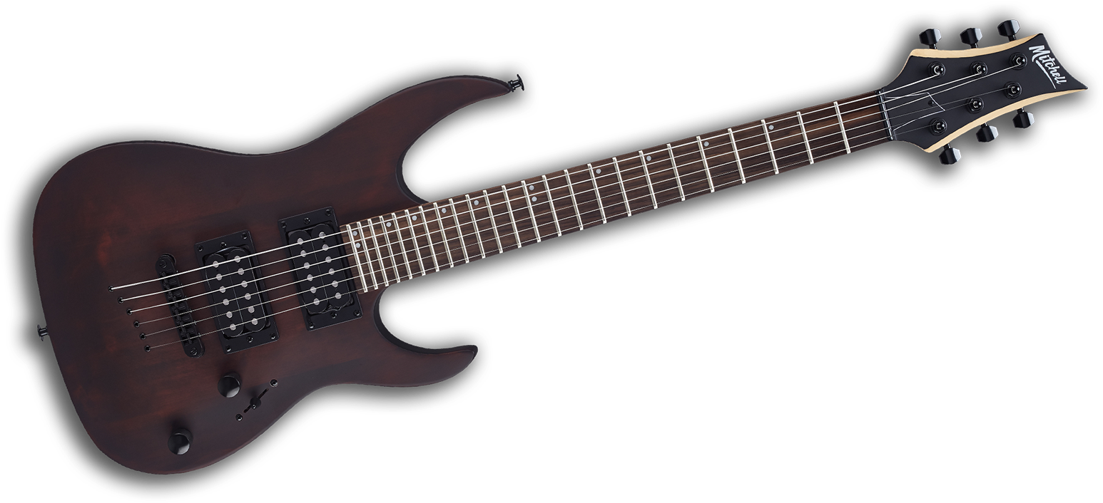 Mm100ws Mitchell Electric Junior Guitar Walnut Satin - Mitchell Mm100 Electric Guitar (1600x721), Png Download