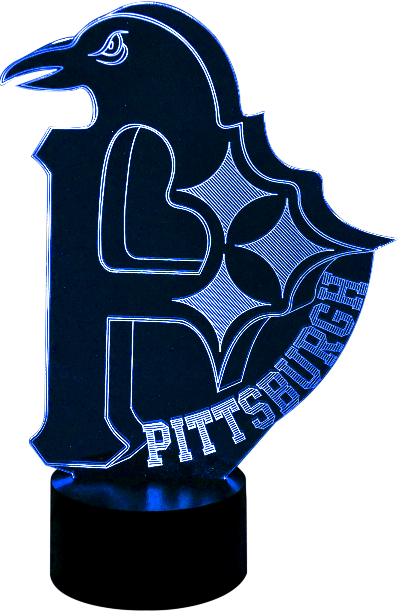 This Led Lamp Features All 3 Pittsburgh Teams And Changes - Emblem (1329x2038), Png Download