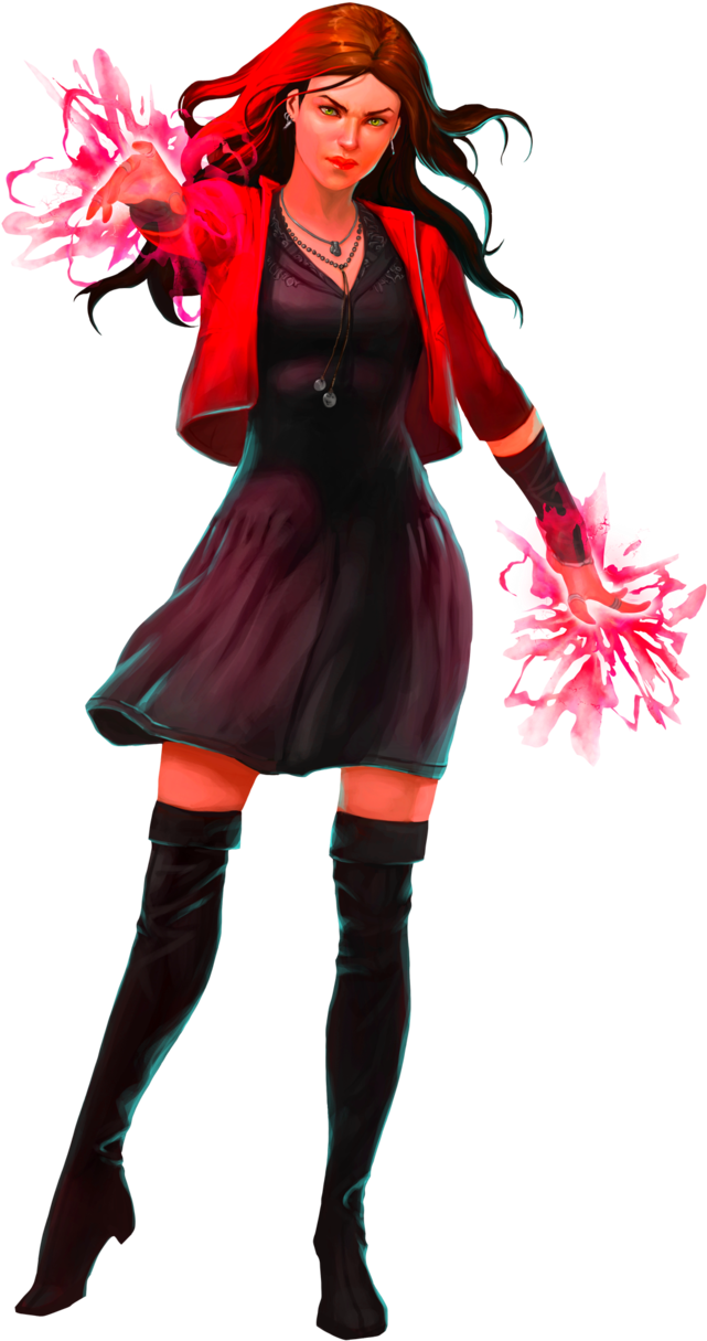 Scarlet Witch Puzzle Quest Alexiscabo On Deviantart - Scarlet Witch Drawing Age Of Ultron (655x1220), Png Download