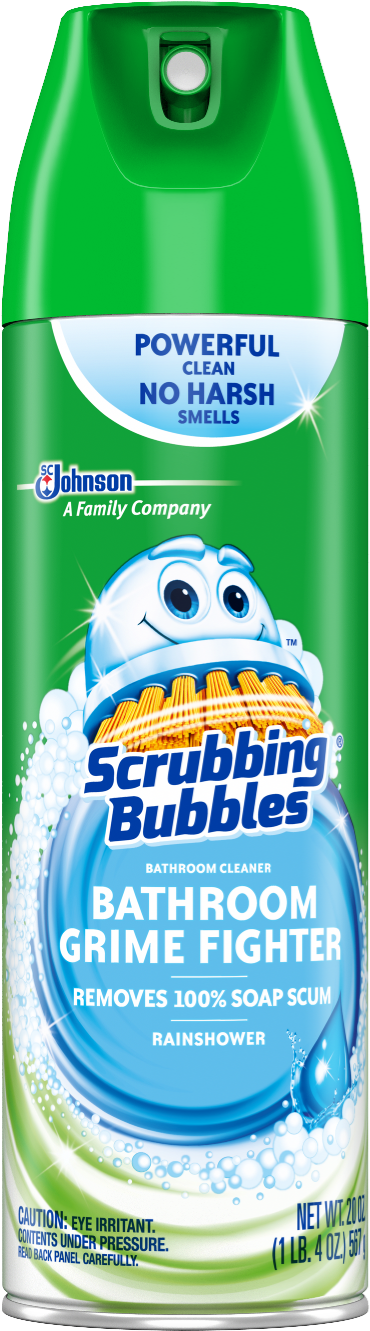 Scrubbing Bubbles® Bathroom Grime Fighter Aerosol Rainshower - Scrubbing Bubbles Bathroom Grime Fighter (1500x1500), Png Download