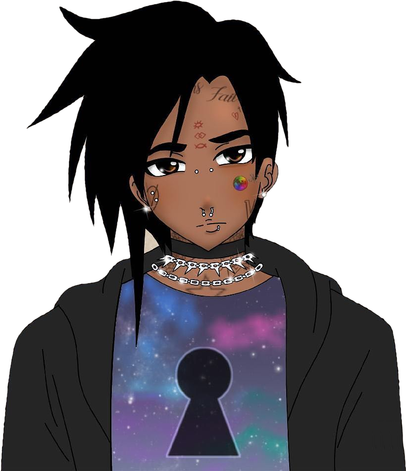 Crine Why Does His Face Tattoo Look Like It's Loading - Lil Uzi Vert Eternal Atake Anime (1024x1024), Png Download