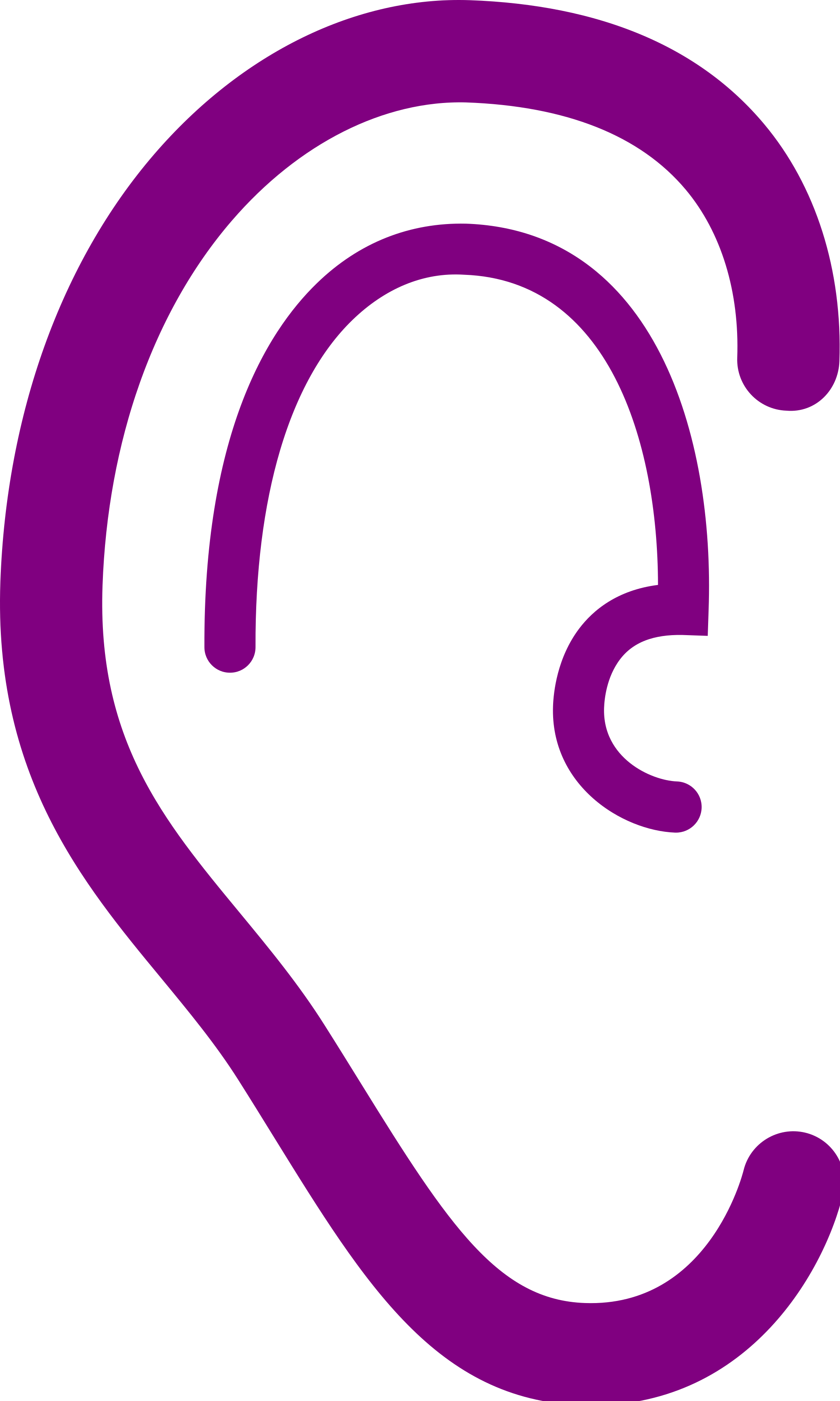 Open - Purple Ear Clipart (2000x3333), Png Download