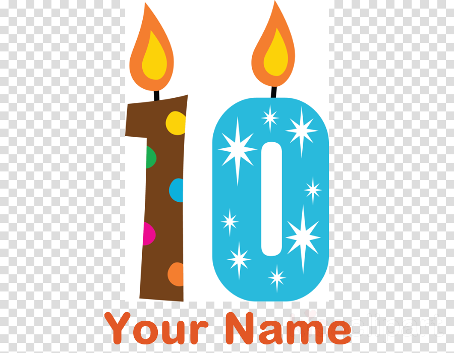 2nd Birthday Candle Png Clipart Birthday Candles Clip - Happy 10th Birthday Png (900x700), Png Download