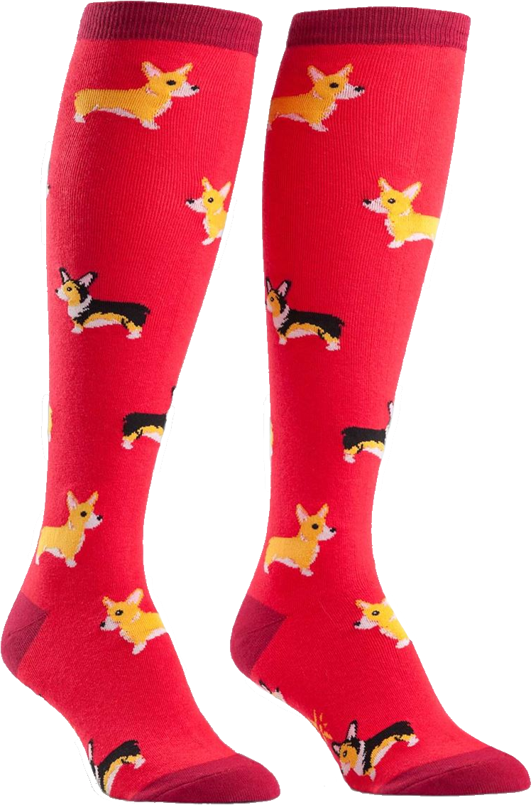 Red Corgi Socks (1280x1280), Png Download