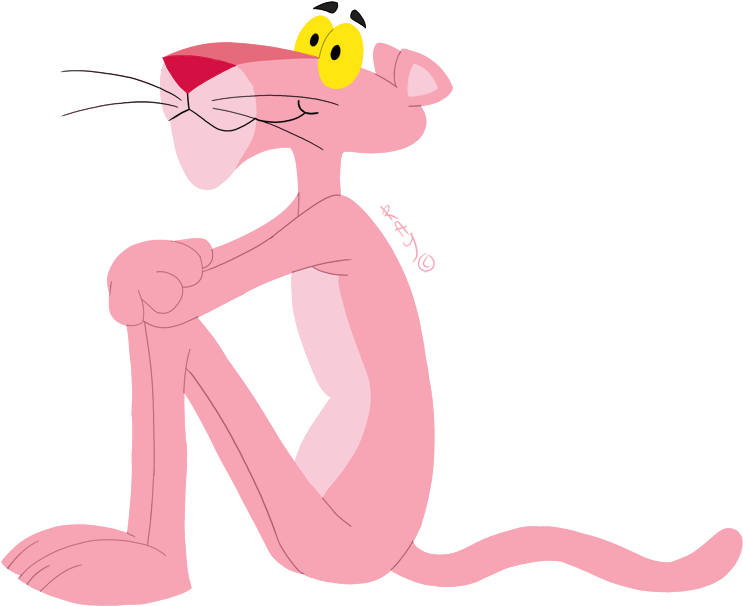 Panther Clipart Happy - พื้น หลัง Pink Panther (800x643), Png Download