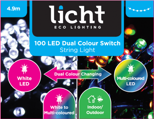 Led Colour Switch String Lights 100pk - Light-emitting Diode (500x500), Png Download
