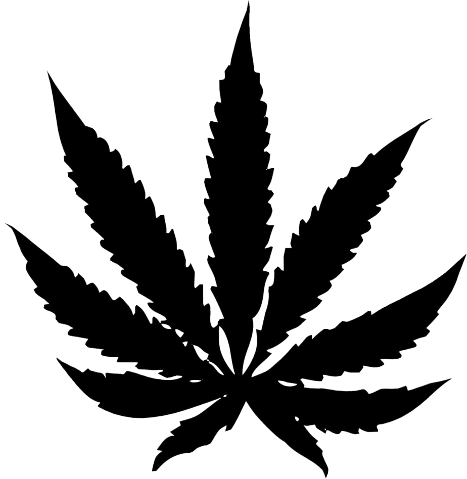 Black Cannabis Leaf Png Potleaf - Marijuana Leaf (1024x948), Png Download