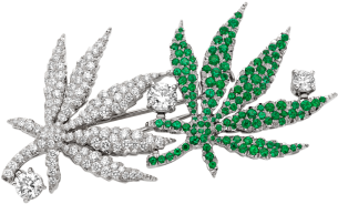 Wild Pop High Jewellery 18 Kt White Gold Brooch Set - Jewellery (505x394), Png Download