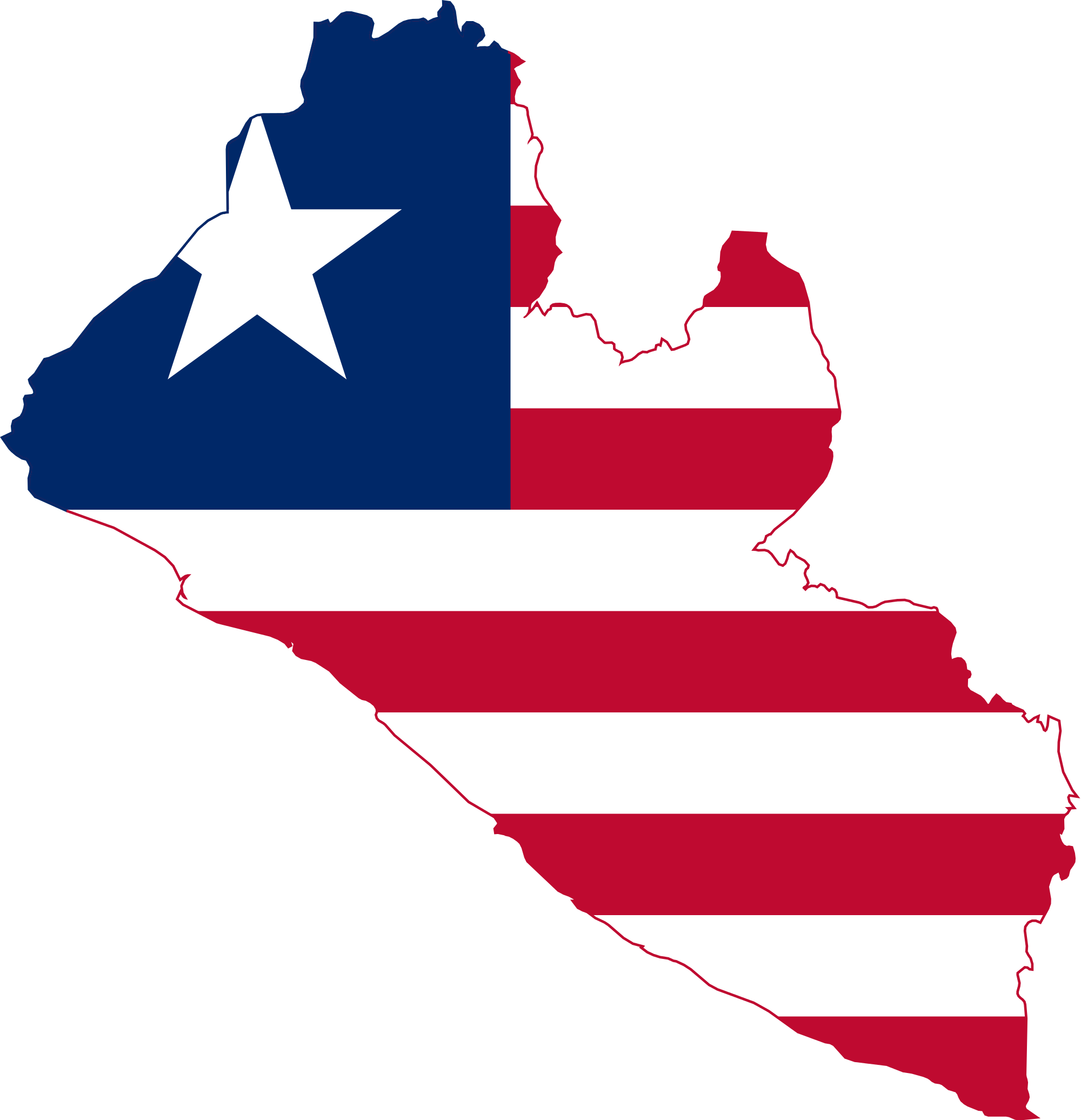 Open - Map Of Liberia With Flag (2000x2072), Png Download
