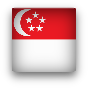 Singapore Square Button Clipart - Singapore Flag (349x349), Png Download